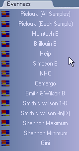 select evenness index